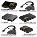 Premium 5 in 1 HDMI Switch 4K with Remote Control and IR Cable