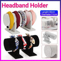 Elegant Headband Display Stand - 30cm Cylindrical Velvet Organizer in Black/Grey - SuperSaverAU - view 1