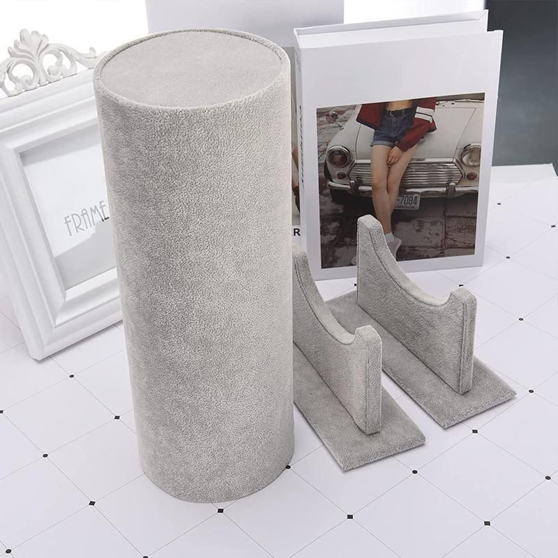 Premium Grey Velvet Headband Display Stand Jewellery Chain Organiser 30cm