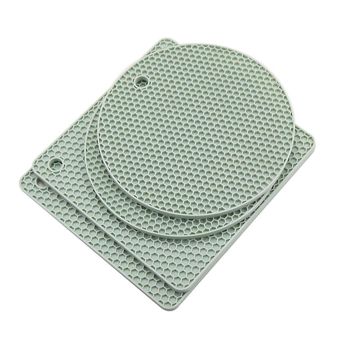 Premium Silicone Honeycomb Heat Resistant Mats – Red 4 Pack