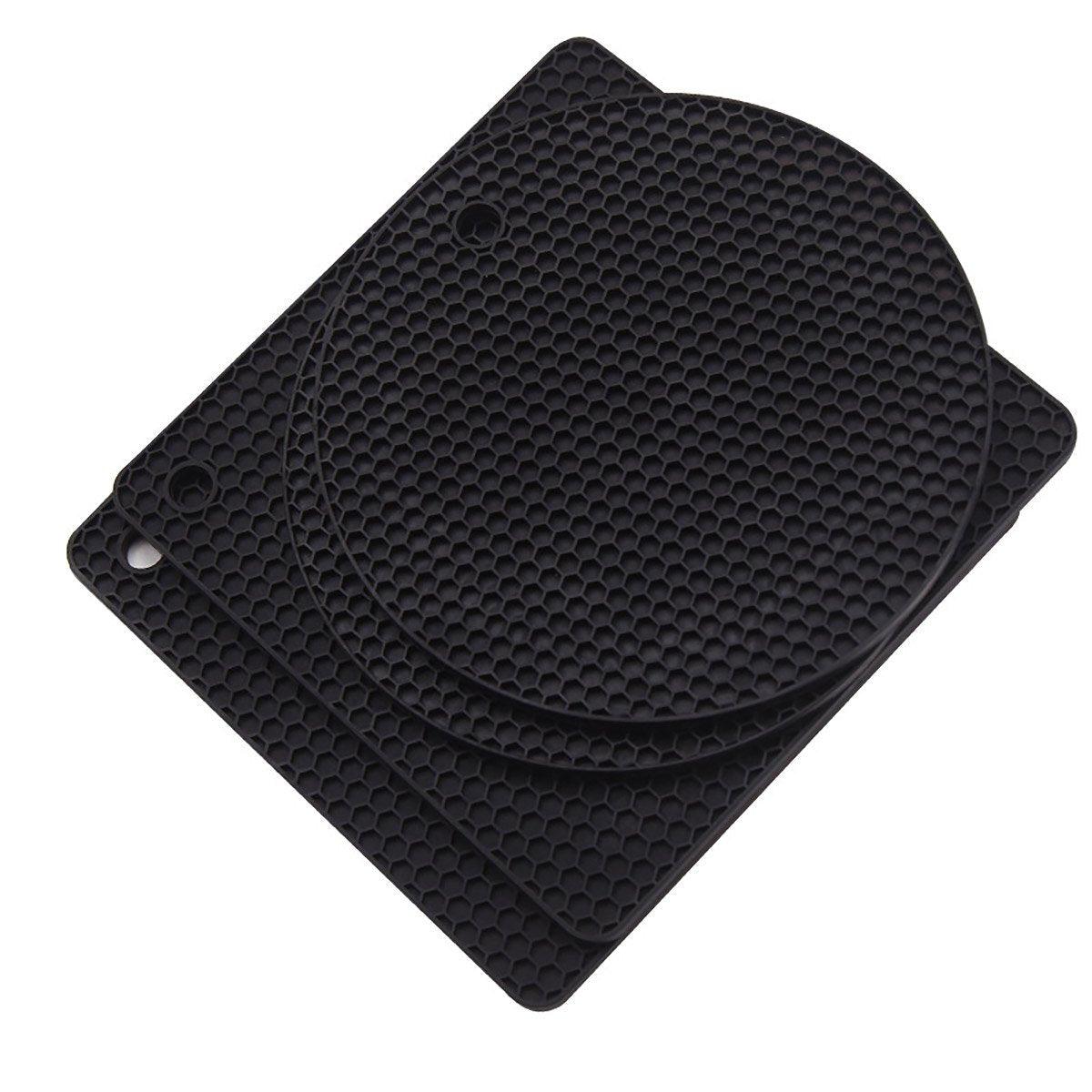Premium Silicone Honeycomb Heat Resistant Mats – Red 4 Pack