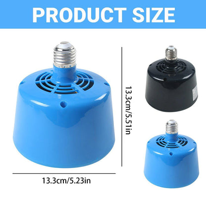 Cultivation Heating Lamp with Thermostat and Fan for Incubators Reptiles Eggs Coops - Black (5W-100W)