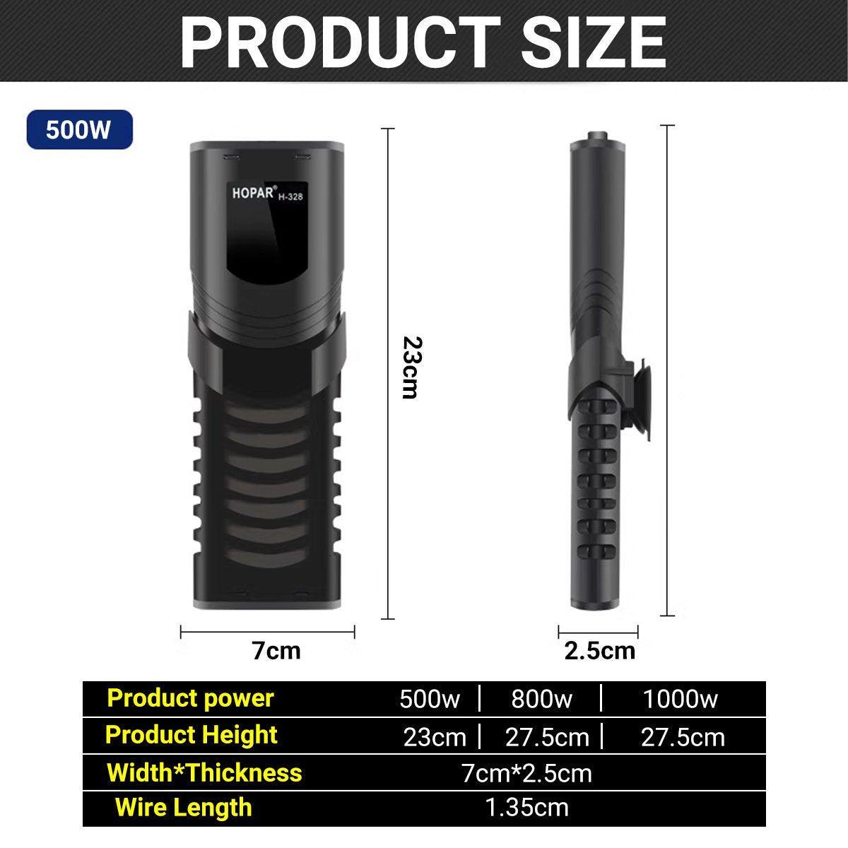 Submersible Temperature Control Rod 500W/800W/1000W with LED Display for Aquariums