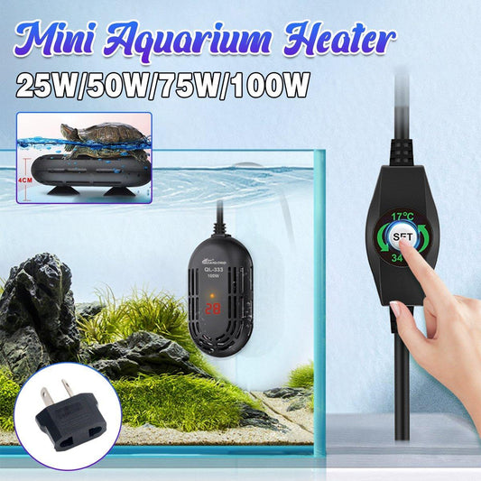 Mini Submersible Aquarium Temperature Rod 75W with Thermostat for Fish & Turtle Tanks