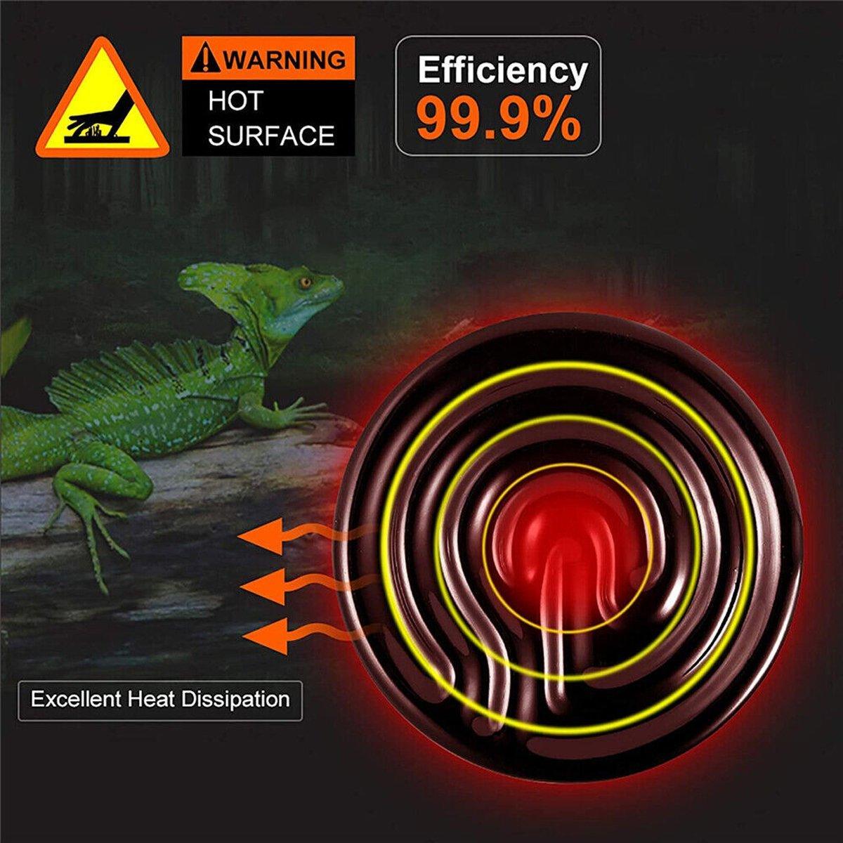 Premium Ceramic Infrared Reptile Heat Lamp Bulbs E27 - 25W 2pcs