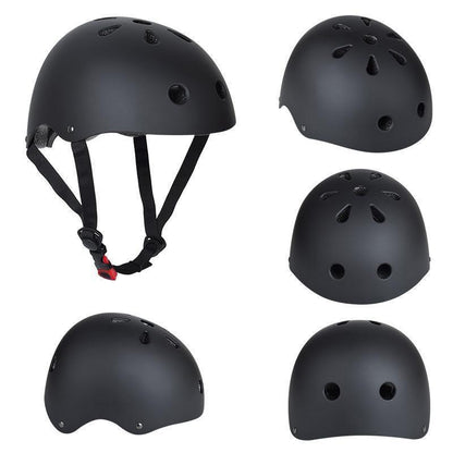 Black Adjustable Bike and Skate Helmet - Lightweight Design - Size L
