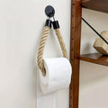 Premium Matte Black Wall Mounted Paper Towel Holder – Hemp Rope