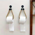 Premium Matte Black Wall Mounted Paper Towel Holder – Hemp Rope