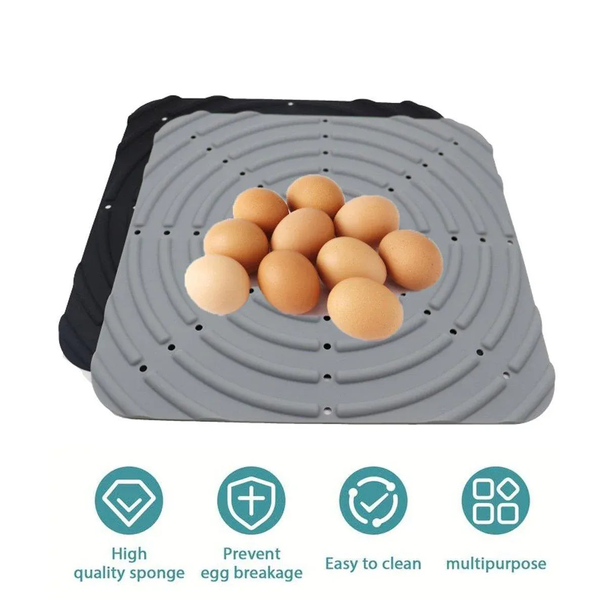 Premium Washable Silicone Chicken Nesting Box Bedding Mats - Black 2pcs