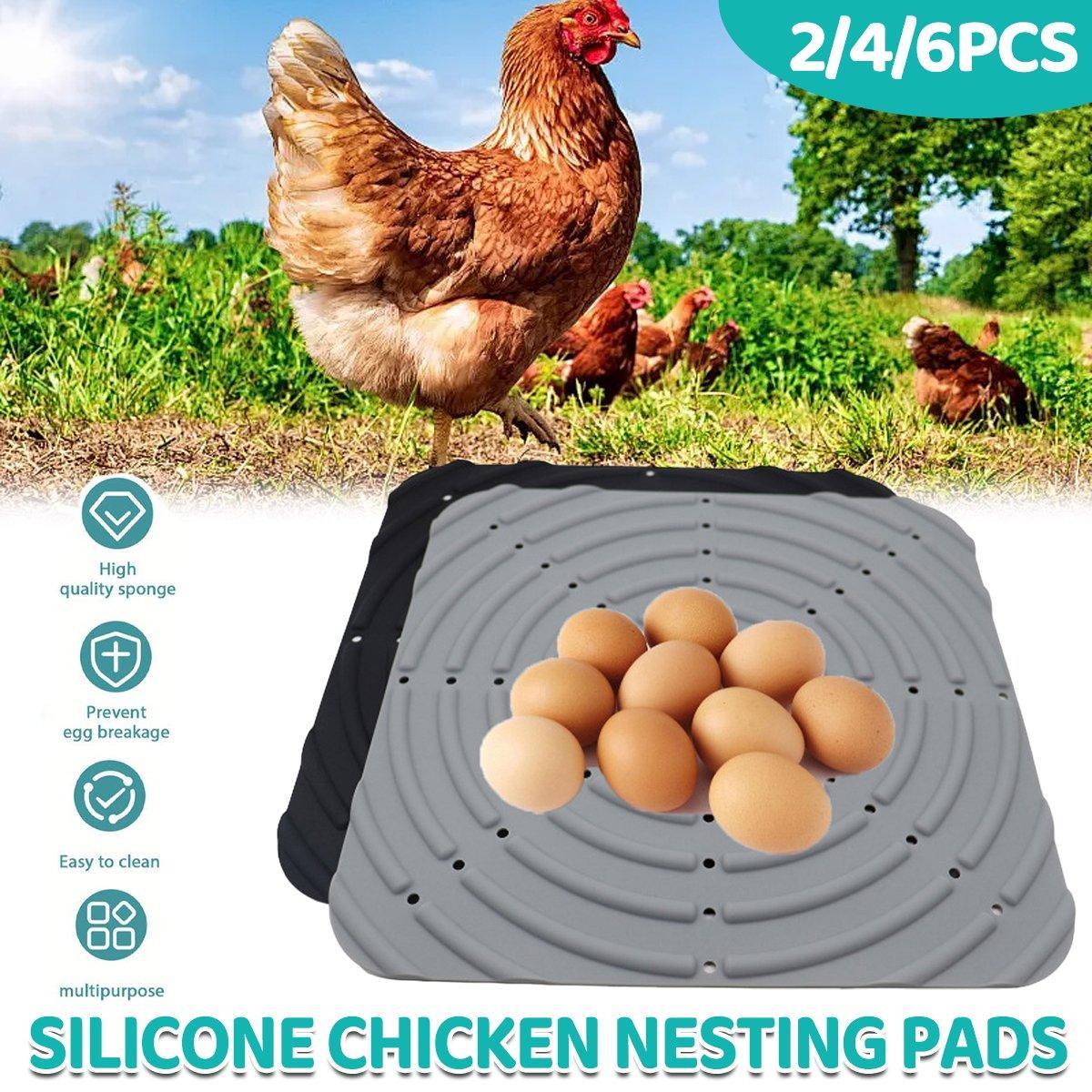 Premium Washable Silicone Chicken Nesting Box Bedding Mats - Black 2pcs