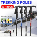 Premium Red Adjustable Folding Walking Stick Anti-Shock Trekking Pole 53-110cm