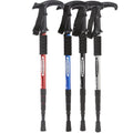 Premium Red Adjustable Folding Walking Stick Anti-Shock Trekking Pole 53-110cm