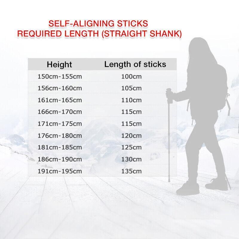 Premium Red Adjustable Folding Walking Stick Anti-Shock Trekking Pole 53-110cm