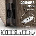 Hidden Invisible Door Hinge Concealed 3D Hinge Heavy Duty for Doors and Cabinets - Black - SuperSaverAU - view 1