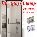 Nickel H Shaped 90 Degree Glass Clamp - 5mm Brass, Double Opening, Bevel Edge - SuperSaverAU - view 1