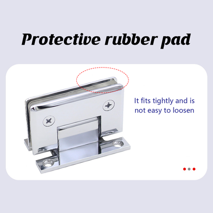 Nickel H Shaped 90 Degree Glass Clamp - 5mm Brass, Double Opening, Bevel Edge