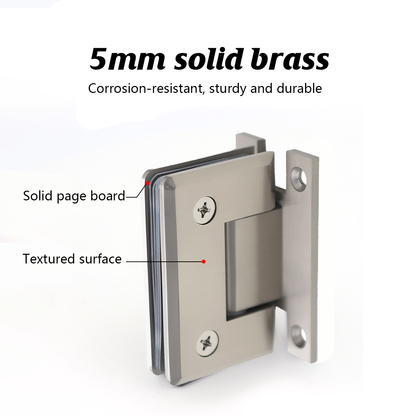 Nickel H Shaped 90 Degree Glass Clamp - 5mm Brass, Double Opening, Bevel Edge