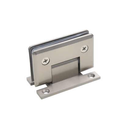 Nickel H Shaped 90 Degree Glass Clamp - 5mm Brass, Double Opening, Bevel Edge