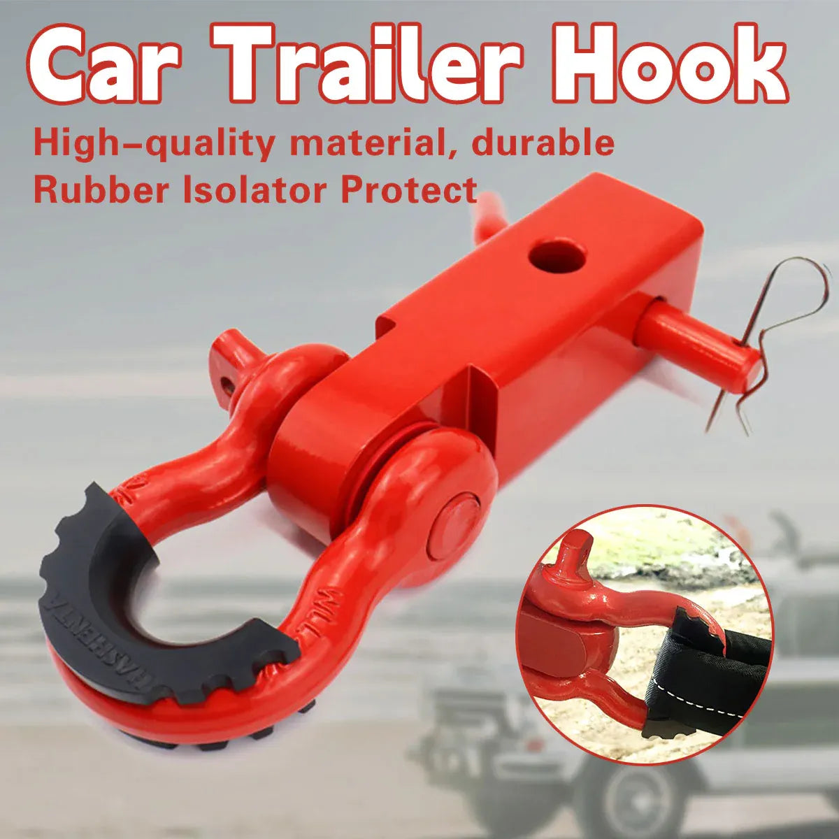 Premium Red Off Road Tow Hook Hitch Receiver Shackle