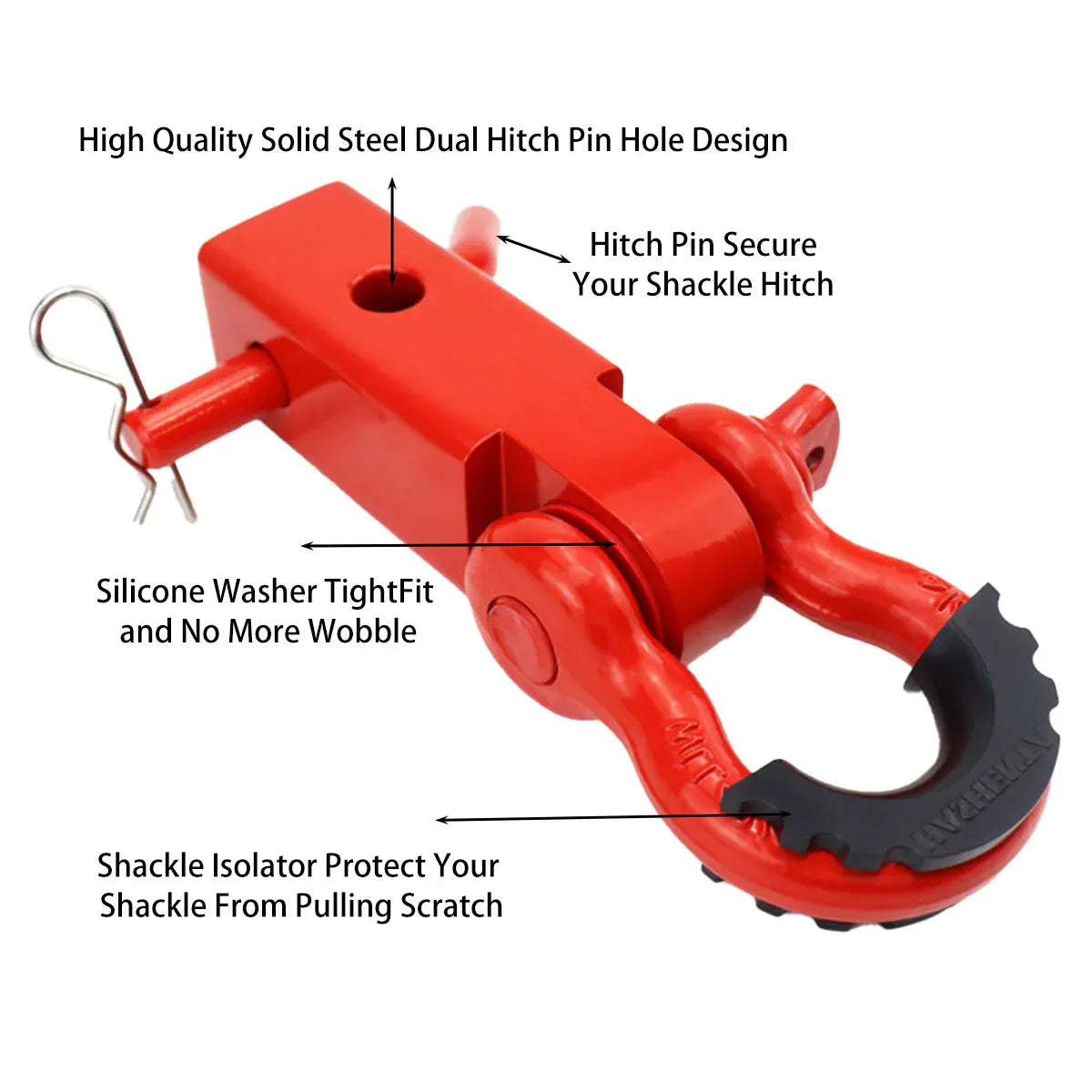 Premium Red Off Road Tow Hook Hitch Receiver Shackle