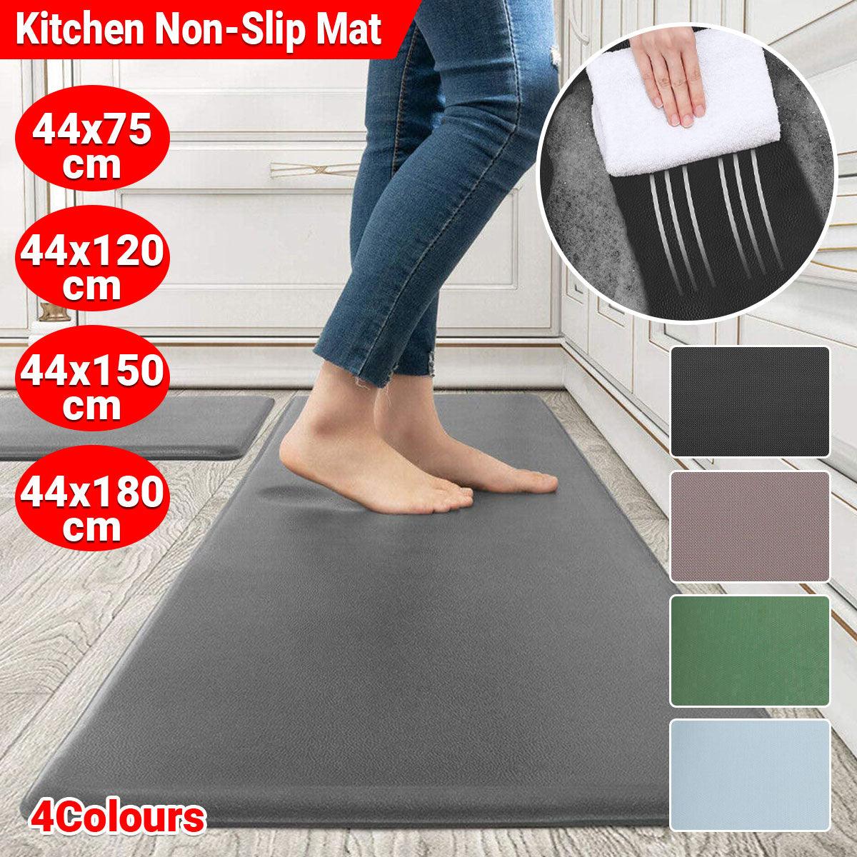 Eco-Friendly Non-Slip Waterproof Kitchen Mat 44x120cm - Blue, Easy Clean