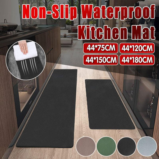 44x150cm Non-Slip Waterproof Kitchen Door Mat Floor Rug Carpet Anti-Oil Easy Clean - Green