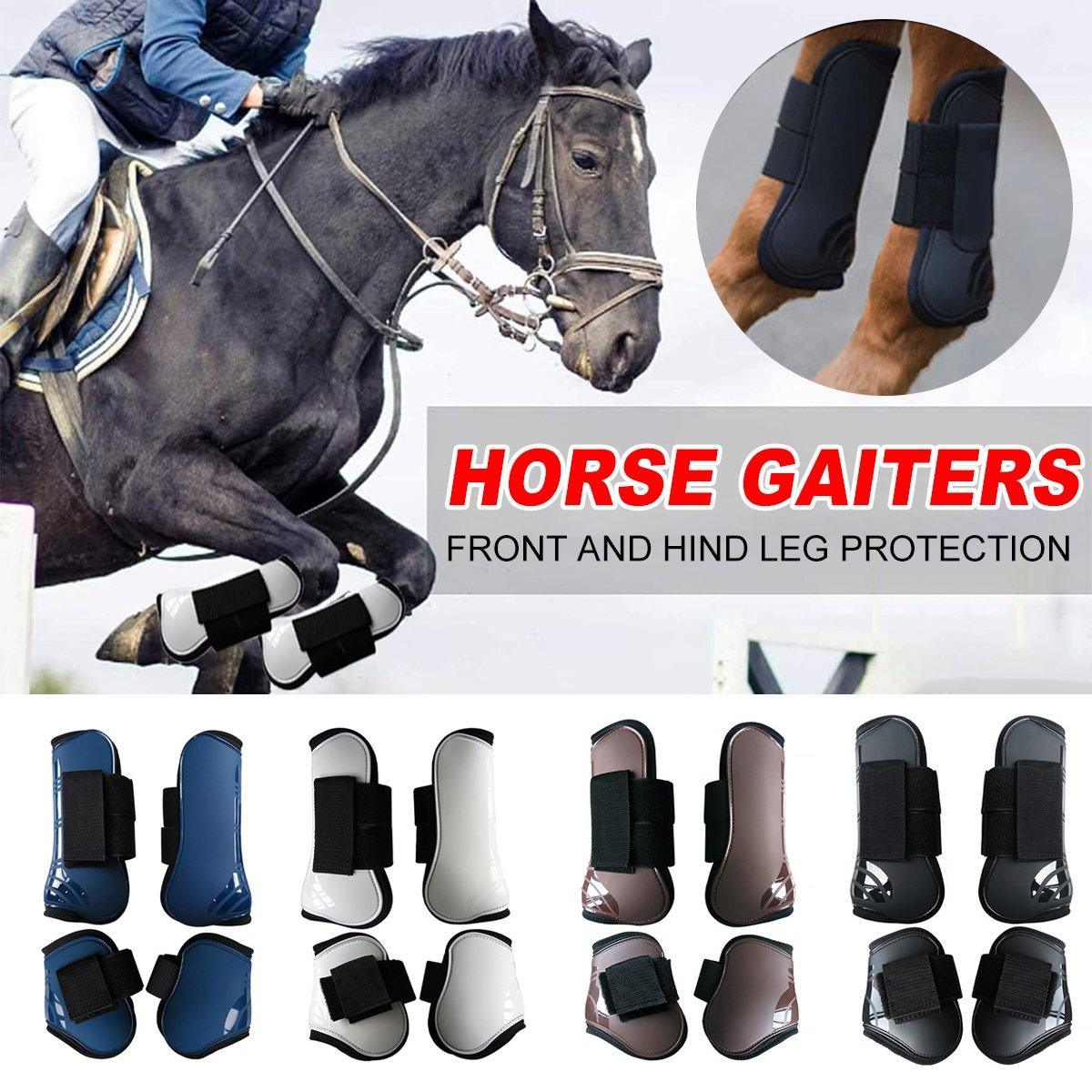 4pcs Show Jumping Horse Gaiters for Joint Protection - Brown, Large