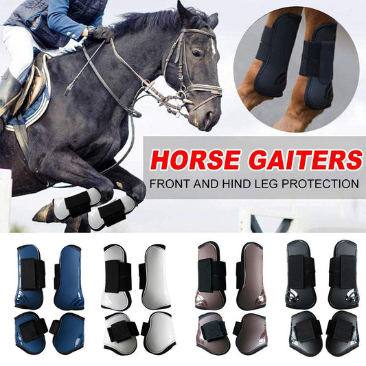 4pcs Show Jumping Horse Gaiters for Joint Protection - Brown, Large