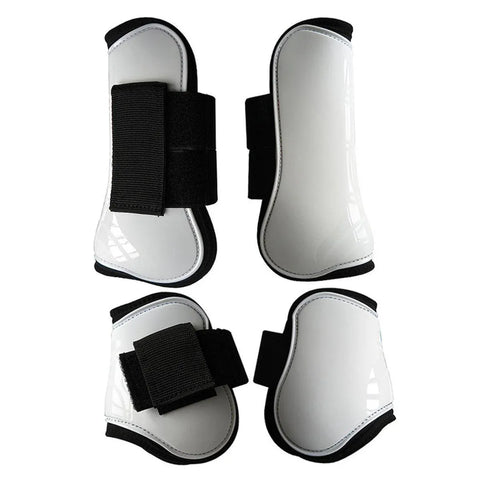 Premium Horse Leg Gaiters 4pcs for Joint Protection - White