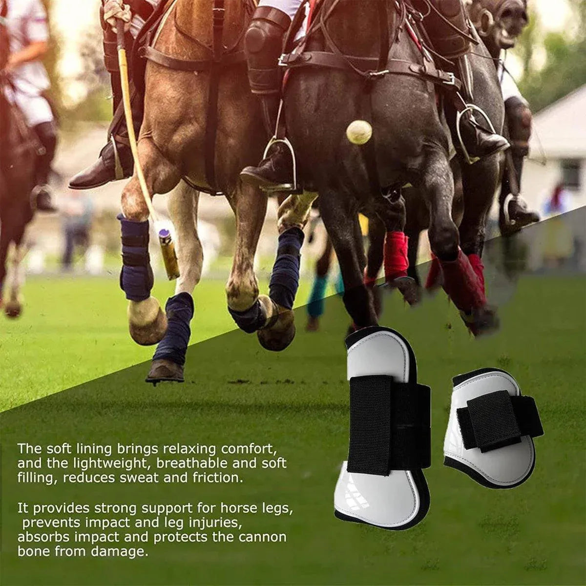 Premium Horse Leg Gaiters 4pcs for Joint Protection - White
