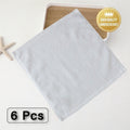 6PCS Cotton Face Towel White Soft Square 35x35cm for Hotel Beauty Salon KTV - SuperSaverAU - view 1