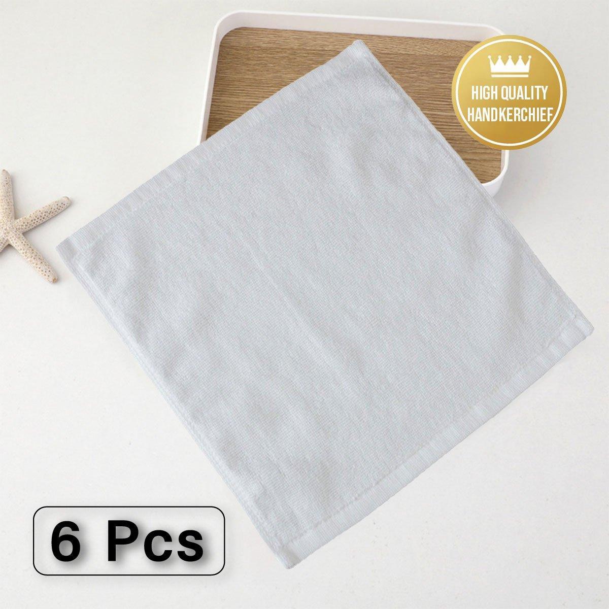 6PCS Cotton Face Towel White Soft Square 35x35cm for Hotel Beauty Salon KTV