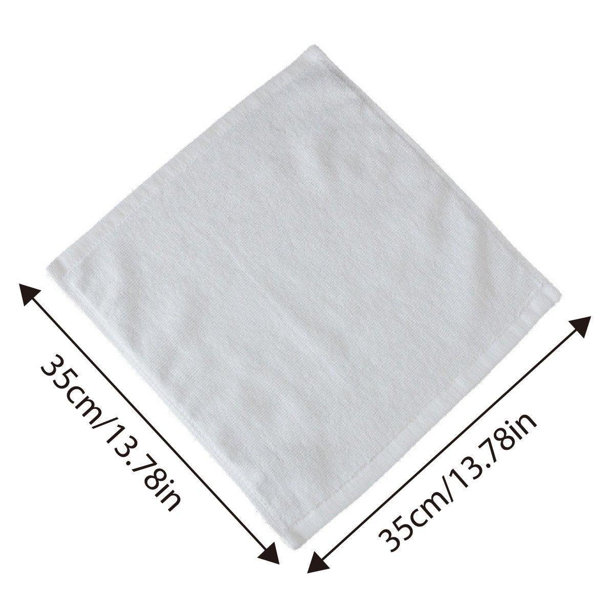 6PCS Cotton Face Towel White Soft Square 35x35cm for Hotel Beauty Salon KTV
