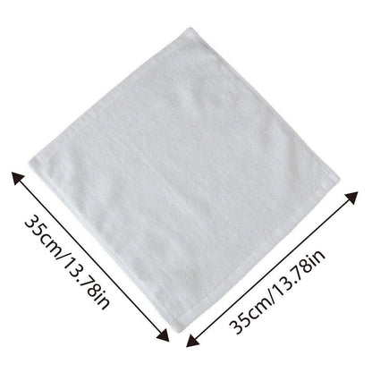 6PCS Cotton Face Towel White Soft Square 35x35cm for Hotel Beauty Salon KTV