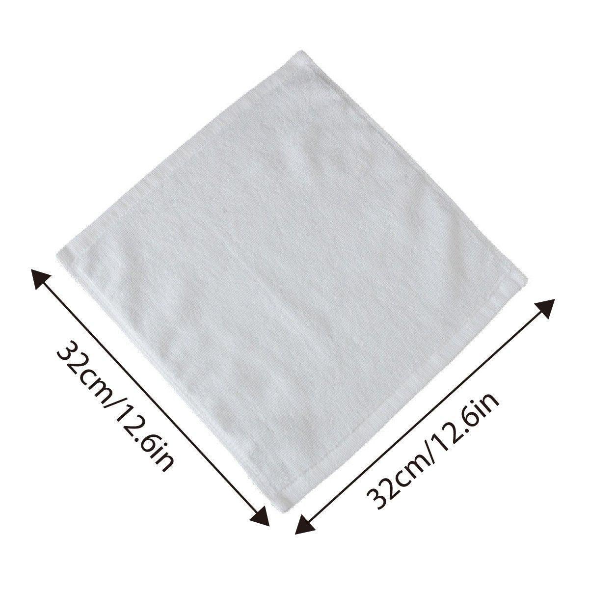 6PCS Cotton Face Towel White Soft Square 35x35cm for Hotel Beauty Salon KTV