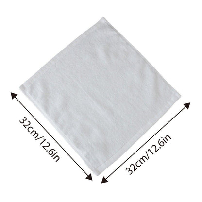 6PCS Cotton Face Towel White Soft Square 35x35cm for Hotel Beauty Salon KTV