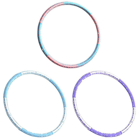 Removable Steel Tube Hula Hoop - Detachable, Adjustable Weight, Blue Pink - SuperSaverAU - view 2