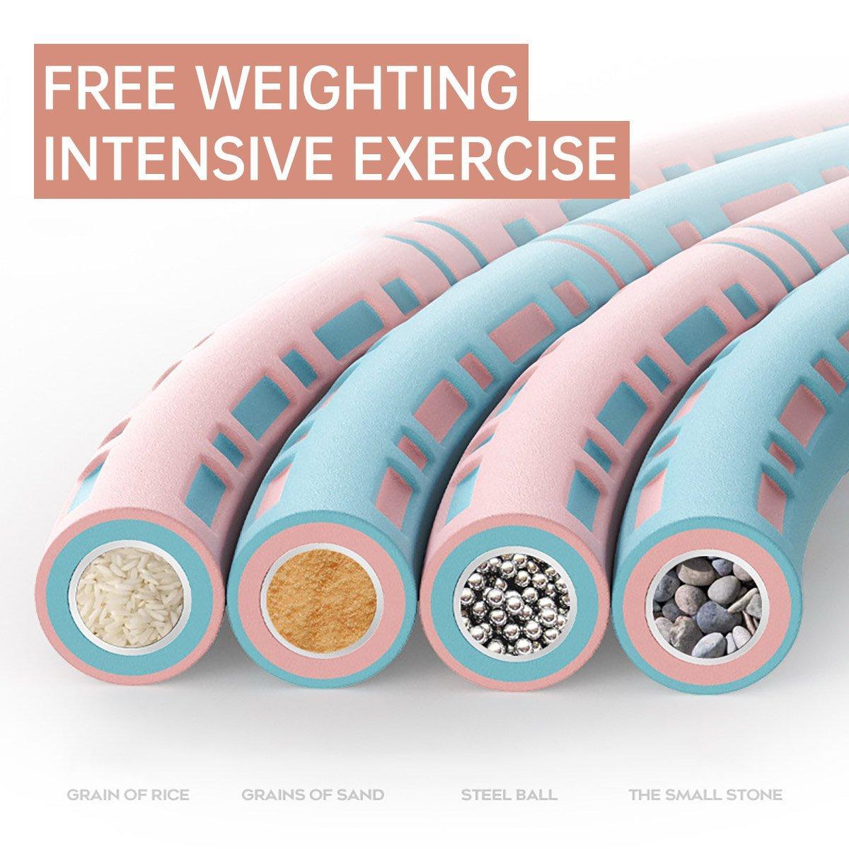 Premium Detachable Weighted Hula Hoop with Foam Padding & Adjustable 2-8kg Weight - Blue/White