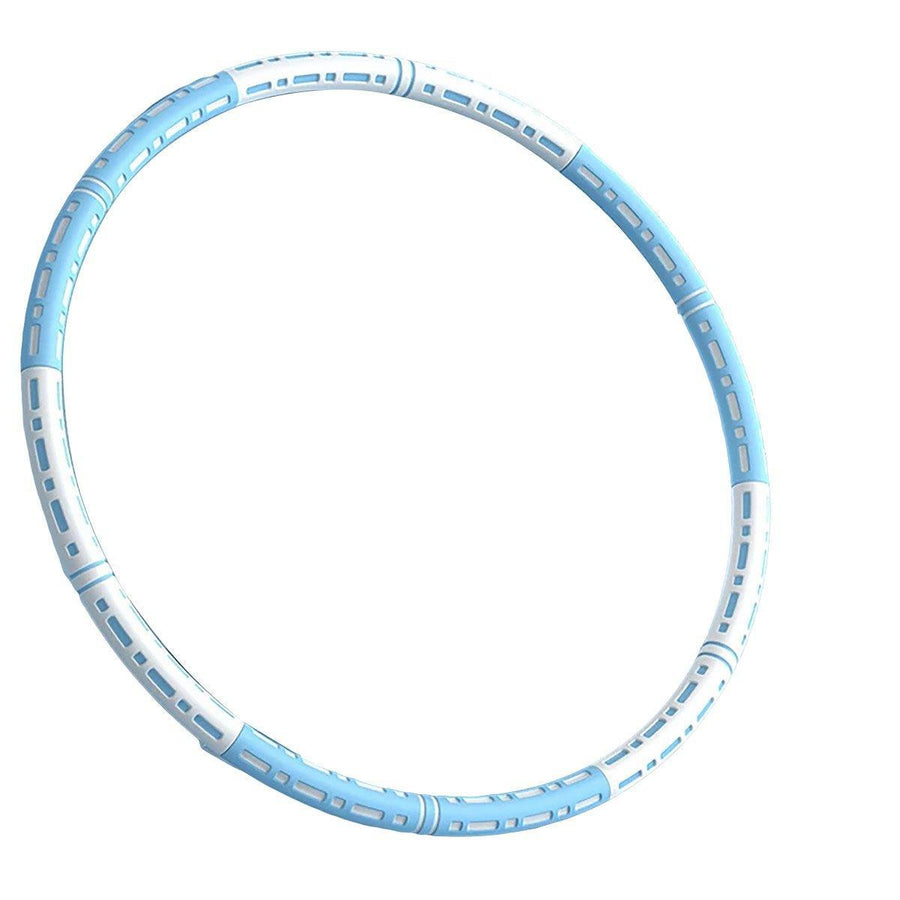 Premium Detachable Weighted Hula Hoop with Foam Padding & Adjustable 2-8kg Weight - Blue/White