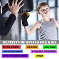 Premium Kids Boxing Sparring Gloves with Ventilated Palm & PU Leather - Black Flame Pattern