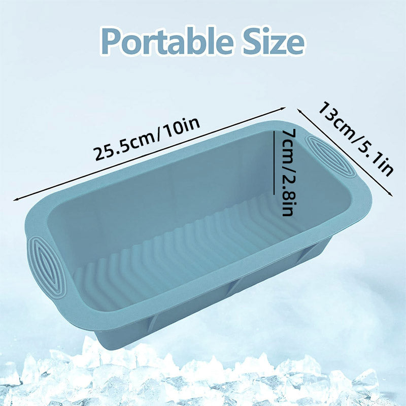 Premium Silicone Rectangle Ice Block Moulds – Blue 2 Pack