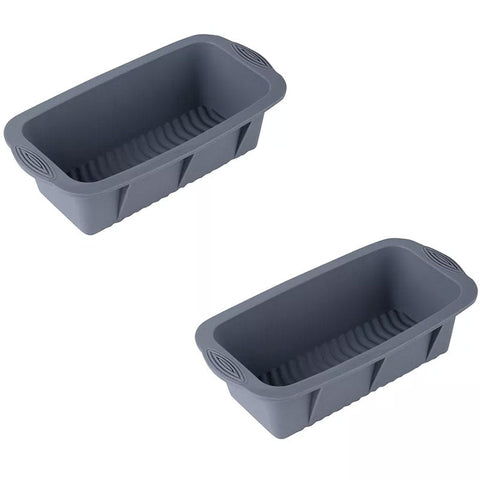 Premium Silicone Rectangle Ice Block Moulds – Grey 2 Pack