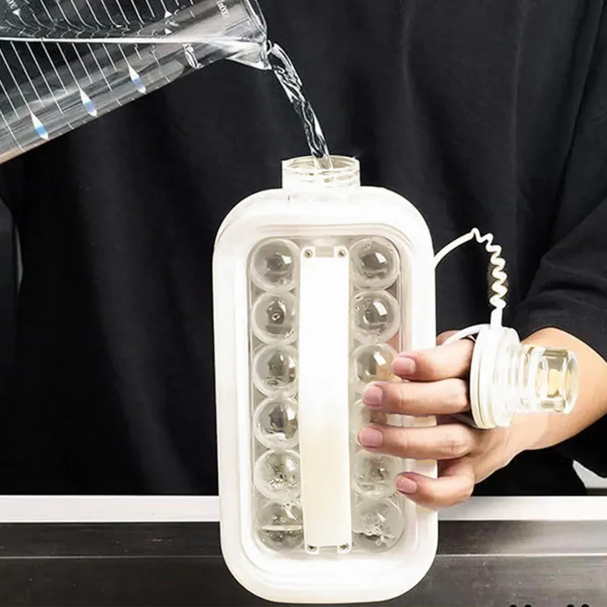 Premium Portable Ice Ball Bottle & Ice Cube Tray