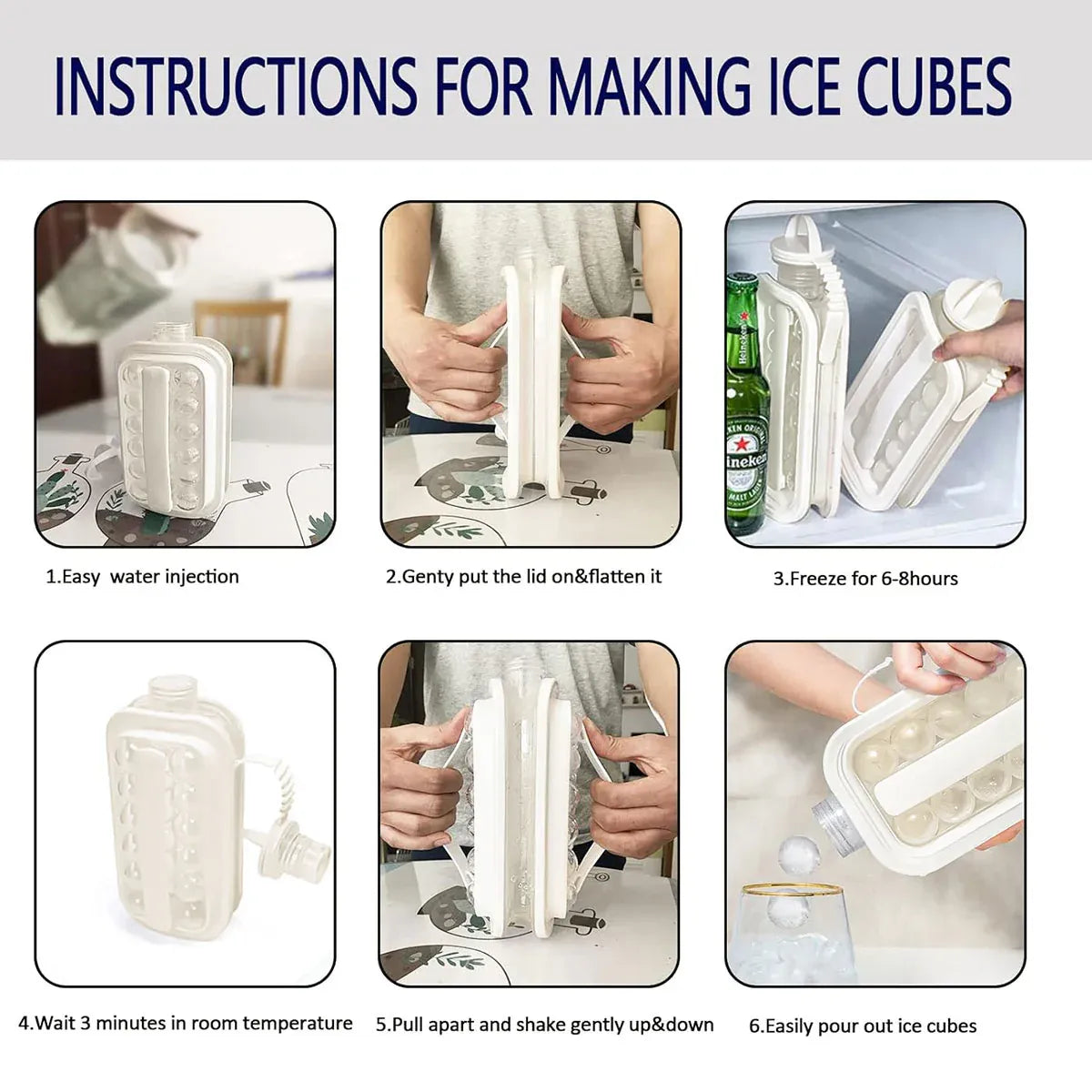 Premium Portable Ice Ball Bottle & Ice Cube Tray