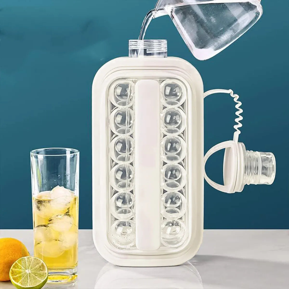 Premium Portable Ice Ball Bottle & Ice Cube Tray