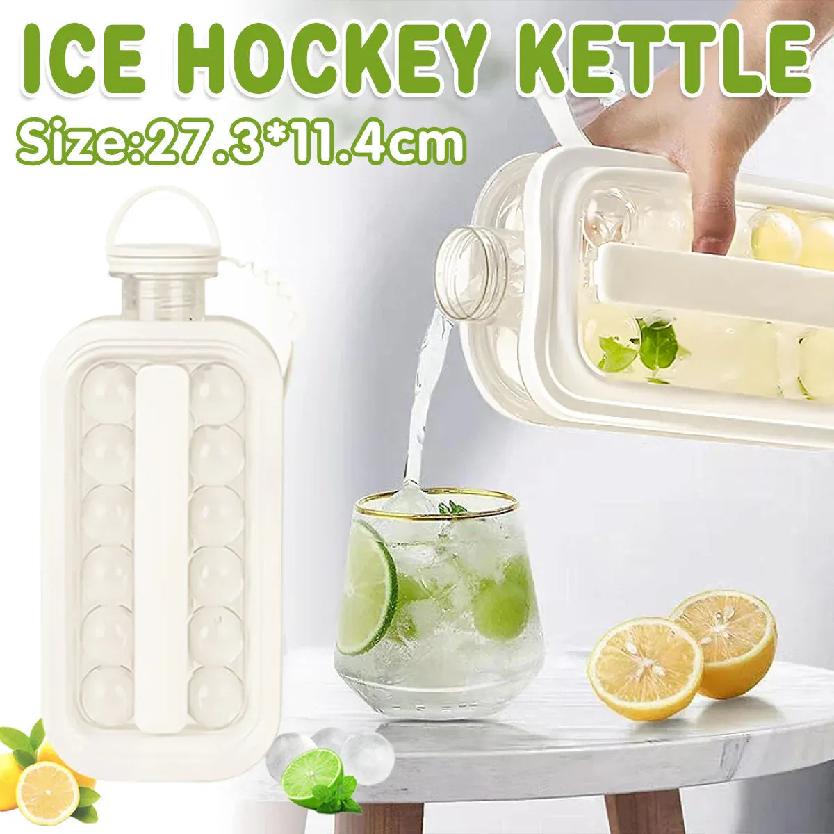 Premium Portable Ice Ball Bottle & Ice Cube Tray
