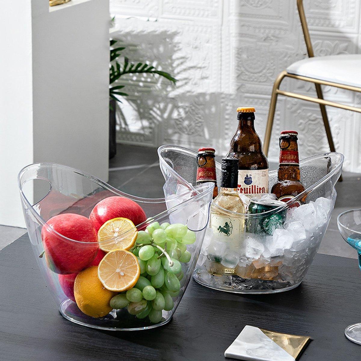 2PCS 3.5L Transparent Ice Buckets for Wine and Beer - Picnic Essential