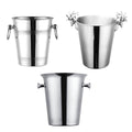 Premium 5L Stainless Steel Ice Bucket Champagne Wine Cooler with Ring Handles