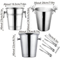 Premium 5L Stainless Steel Ice Bucket Champagne Wine Cooler with Ring Handles