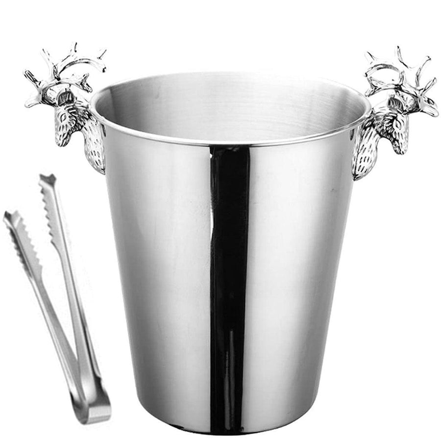 Premium 5L Stainless Steel Ice Bucket Champagne Wine Cooler with Ring Handles